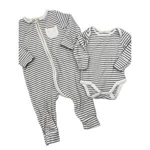 Mori striped onesie set